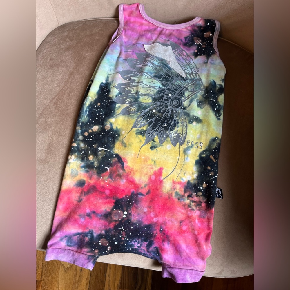 Rags galaxy dyed shorts romper